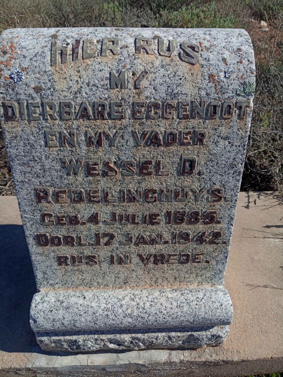 REDELINGHUYS Wessel D. 1885-1942