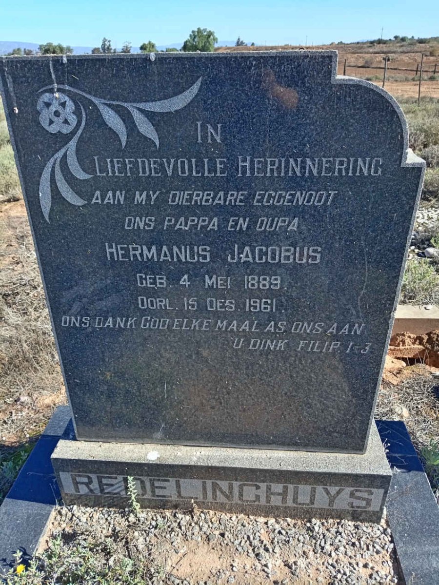 REDELINGHUYS Hermanus Jacobus 1889-1961
