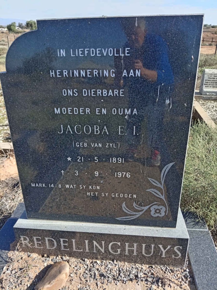 REDELINGHUYS Jacoba E.I. nee VAN ZYL 1891-1976