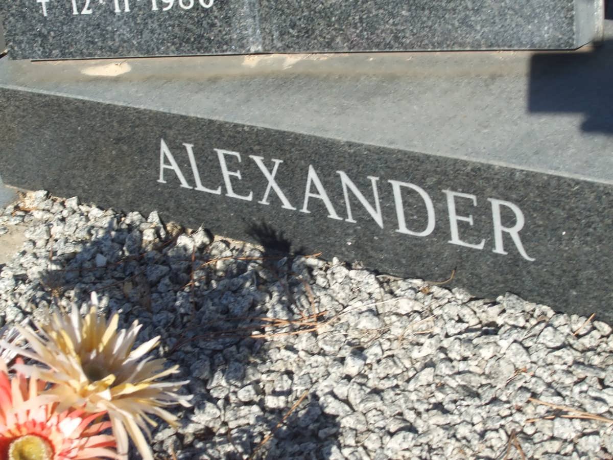 ALEXANDER Kittie Wilhelmina nee WESSELS 1919-1986