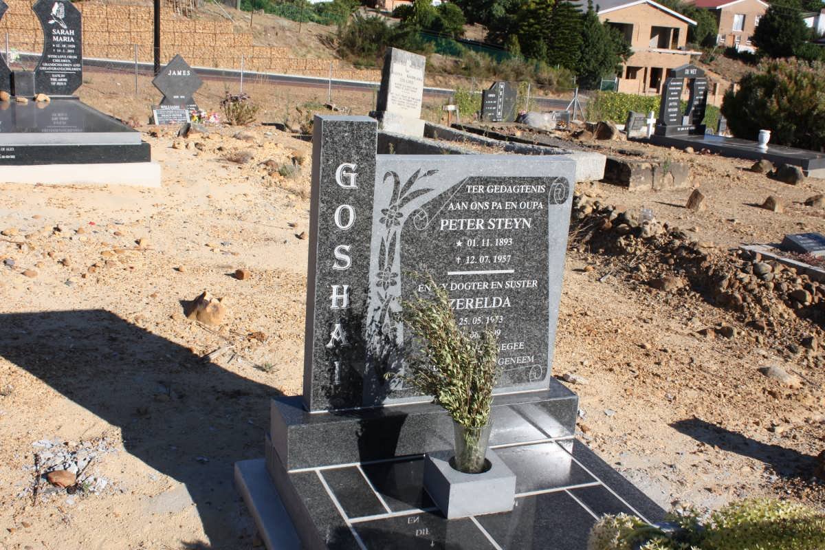 GOSHAI Peter Steyn 1893-1957 :: GOSHAI Zerelda 1973-2009