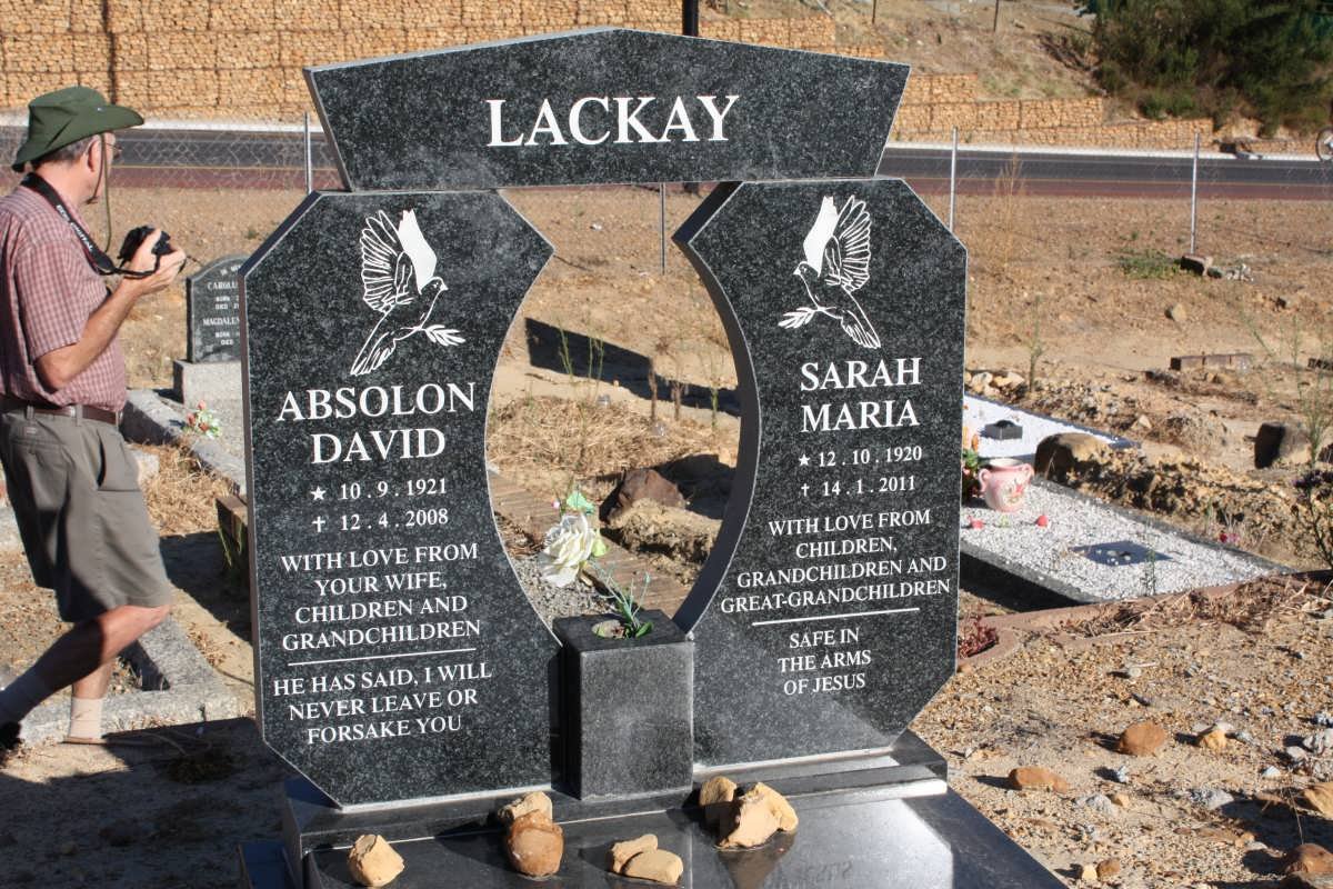 LACKAY Absolon David 1921-2008 &amp; Sarah Maria 1920-2011