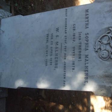 MALHERBE W S 1839-1909 &amp; Martha Sophia THERON 1842-1878