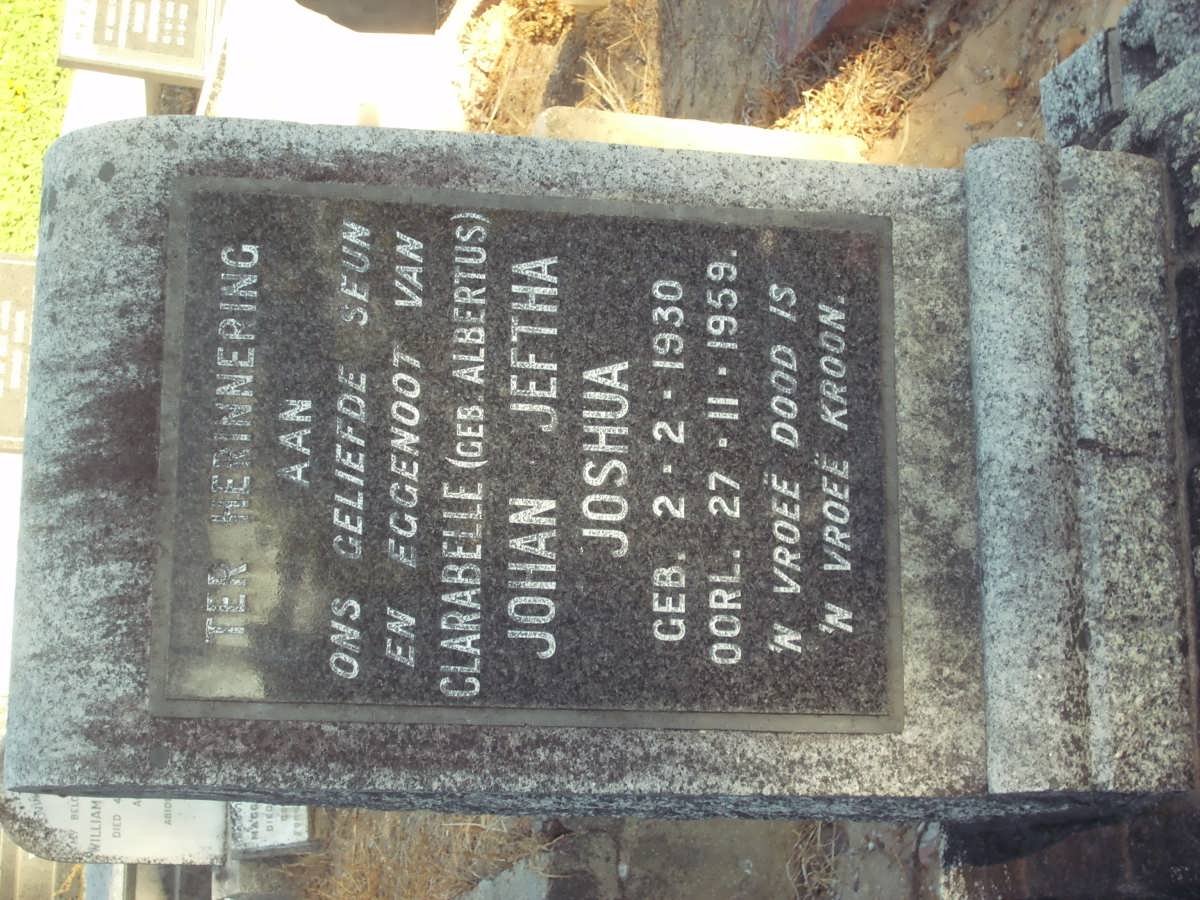 ? Johan Jefta Joshua 1930-1959