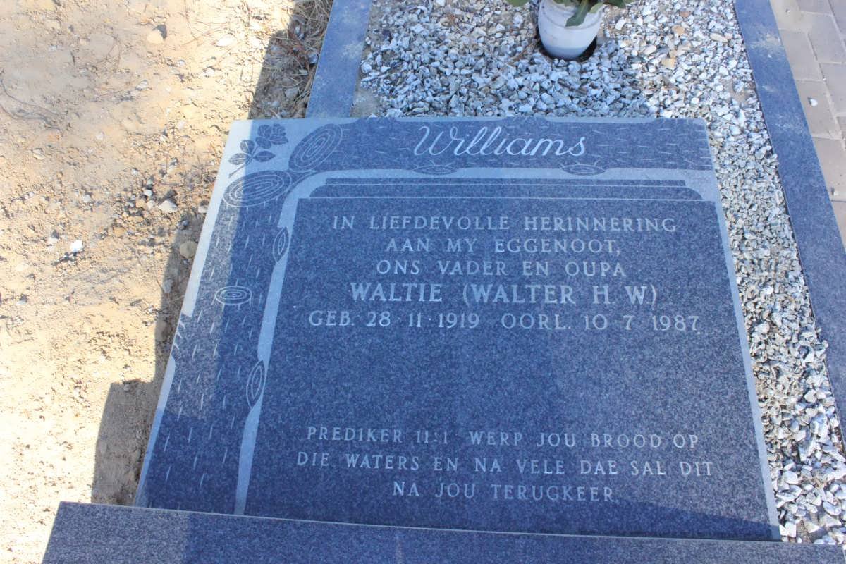 WILLIAMS Walter H.W. 1919-1987