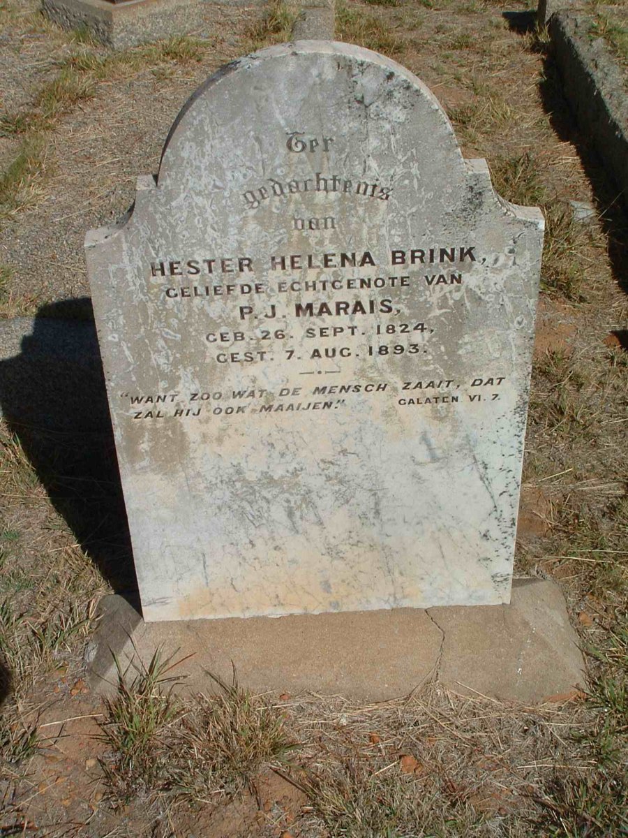 MARAIS Hester Helena nee BRINK 1824-1893
