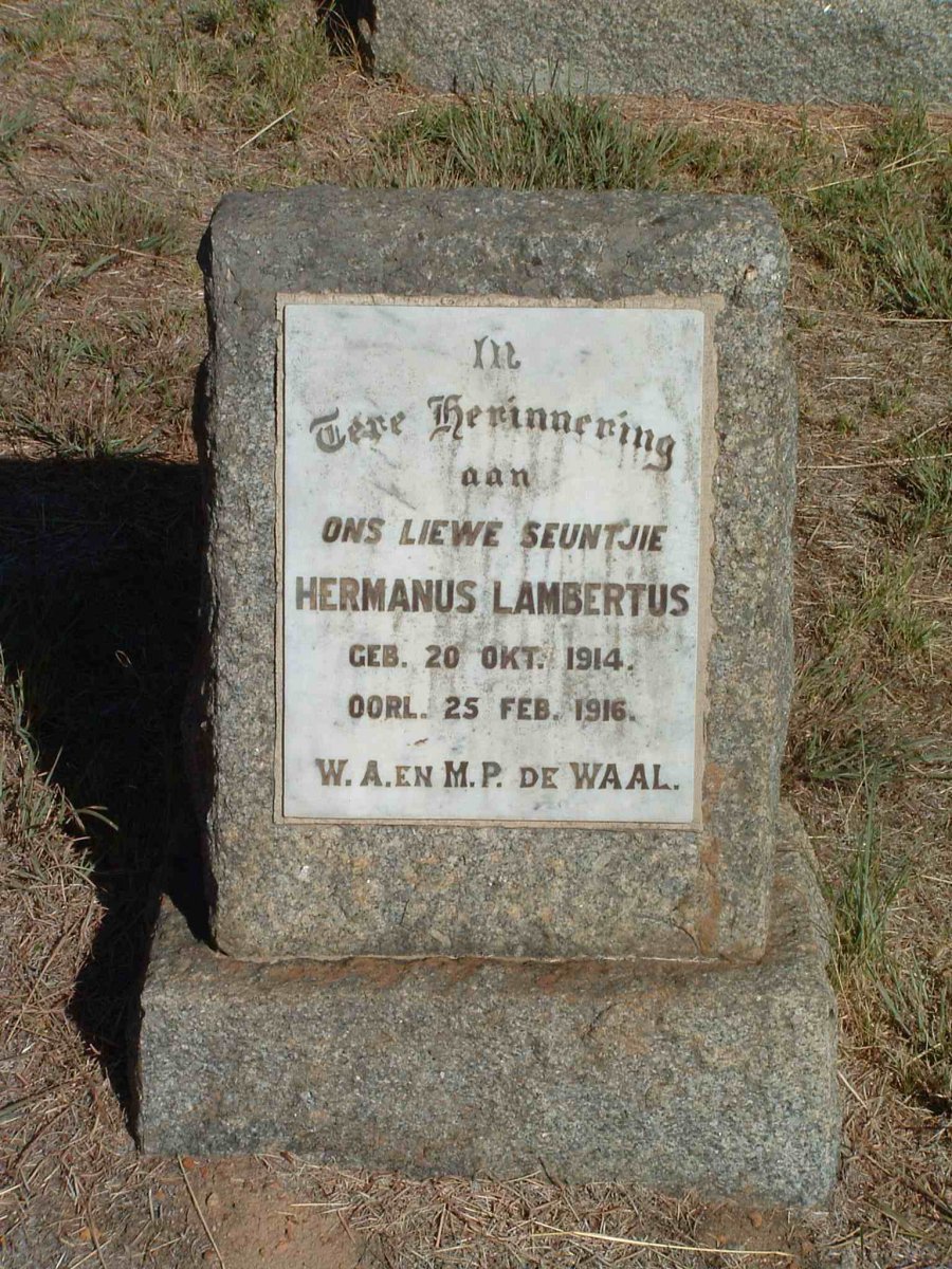 WAAL Hermanus Lambertus, de 1914-1916