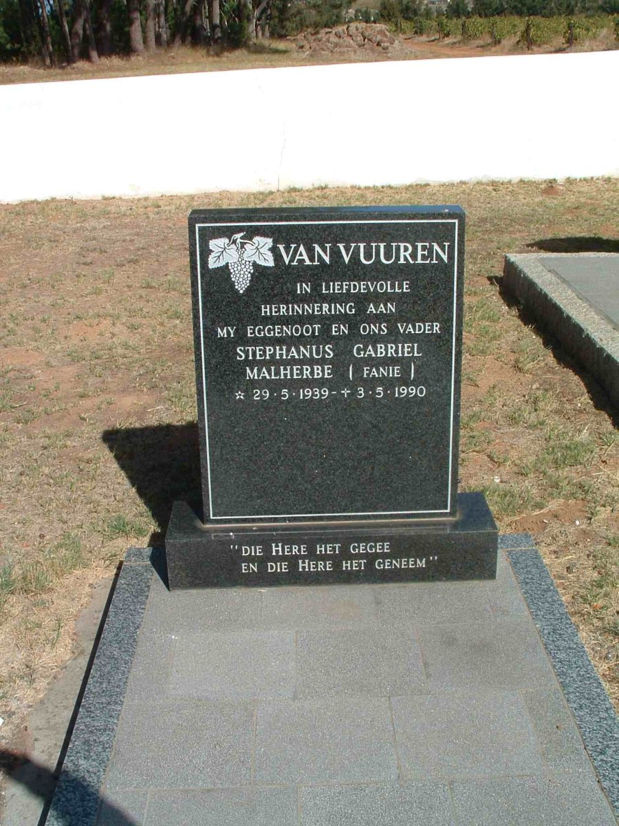 VUUREN Stephanus Gabriel Malherbe, van 1939-1990