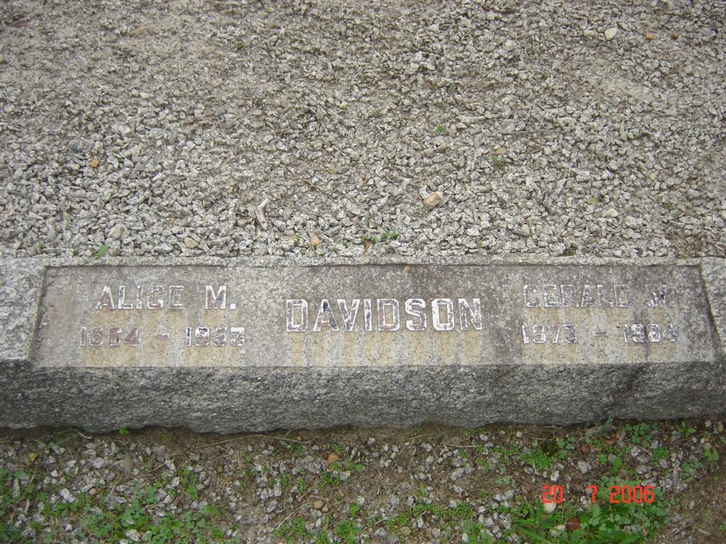 DAVIDSON Gerald W. 1873-1984 &amp; Alice M. 1864-1957