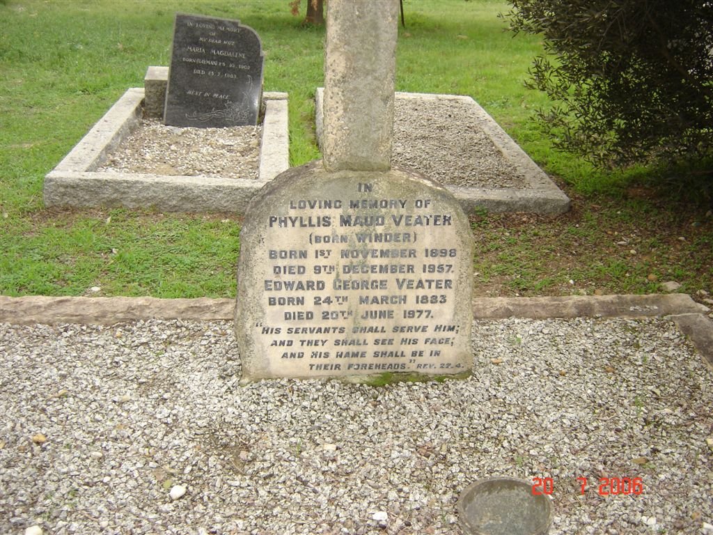 VEATER Edward George 1883-1977 &amp; Phyllis Maud WINDER 1898-1957