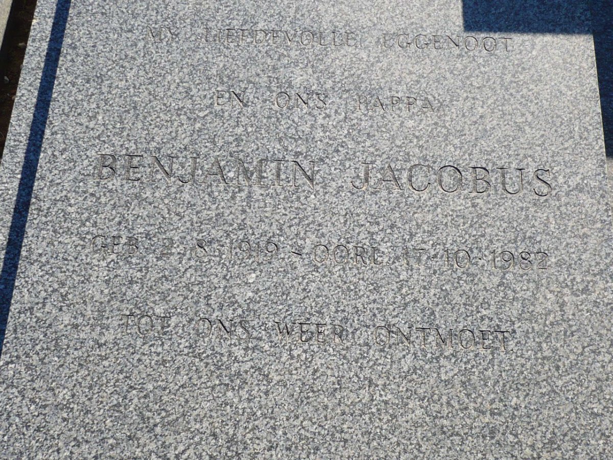 BURGER Benjamin Jacobus 1919-1982