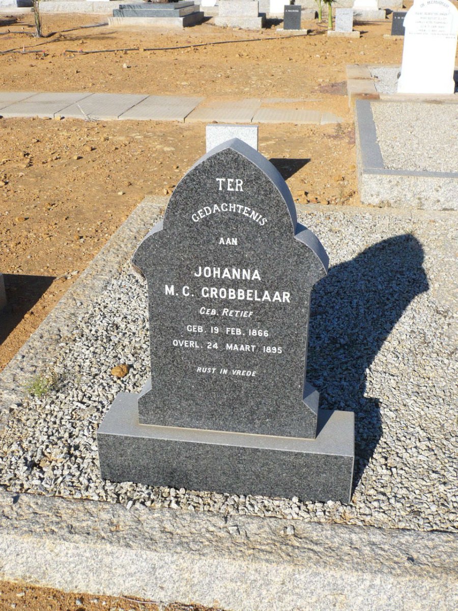 GROBBELAAR Johanna M.C. nee RETIEF 1866-1895