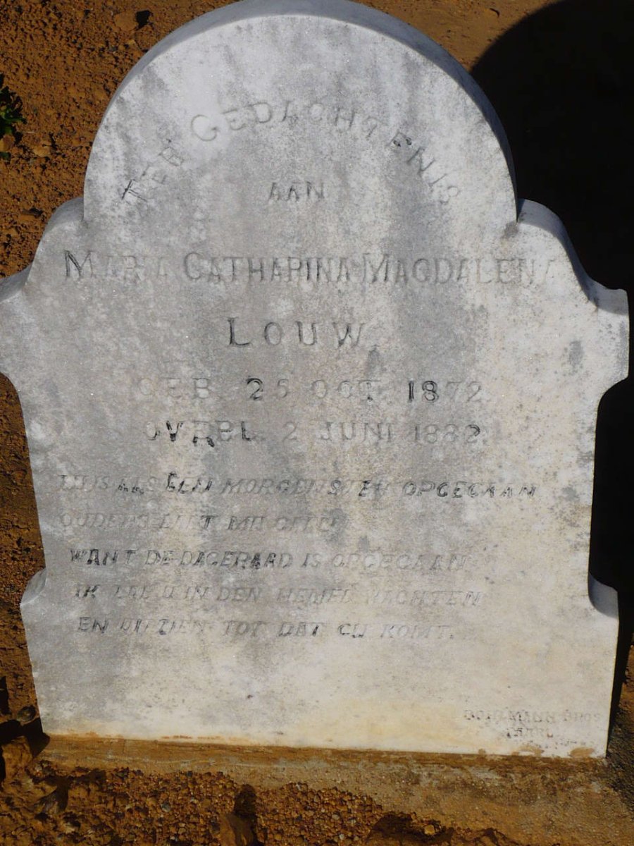LOUW Maria Catharina Magdalena 1872-1882