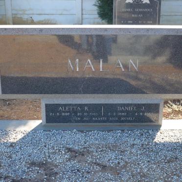 MALAN Daniël J. 1889-1964 &amp; Aletta R. 1890-1965