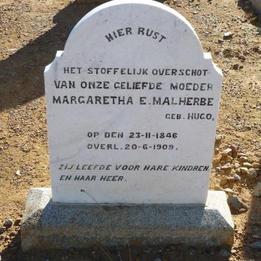 MALHERBE Margaretha E. nee HUGO 1846-1909