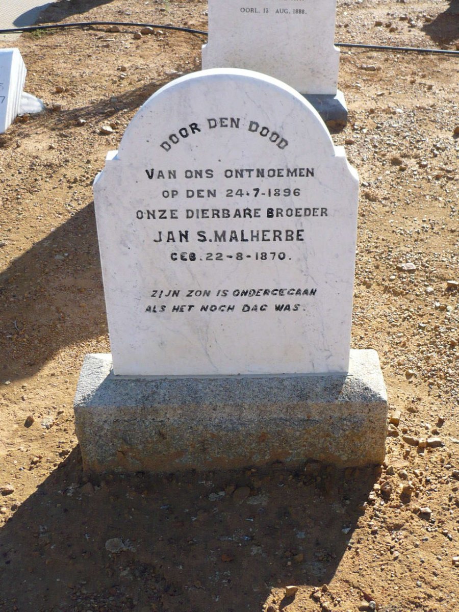 MALHERBE Jan S. 1870-1896