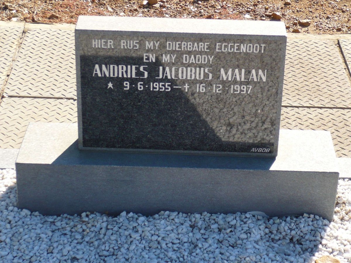 MALAN Andries Jacobus 1955-1997