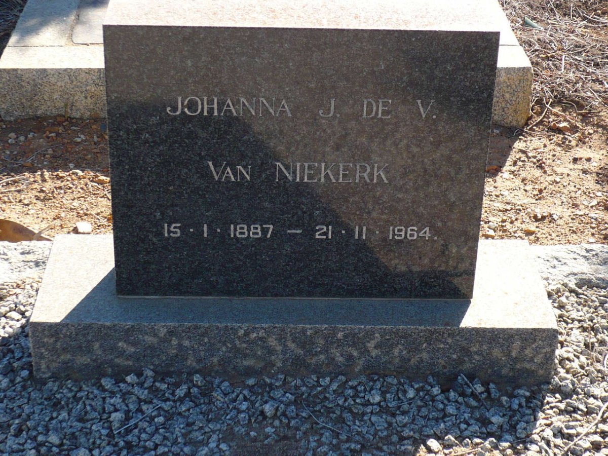 NIEKERK Johanna J. deV.,van 1887-1964