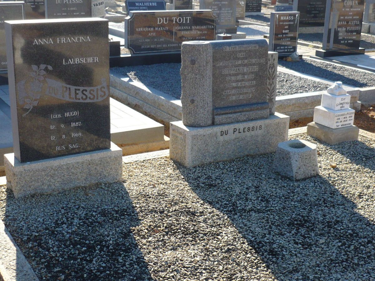 PLESSIS Stephanus Georg, du 1886-1948 &amp; Anna Francina Laubscher HUGO 1887-1969