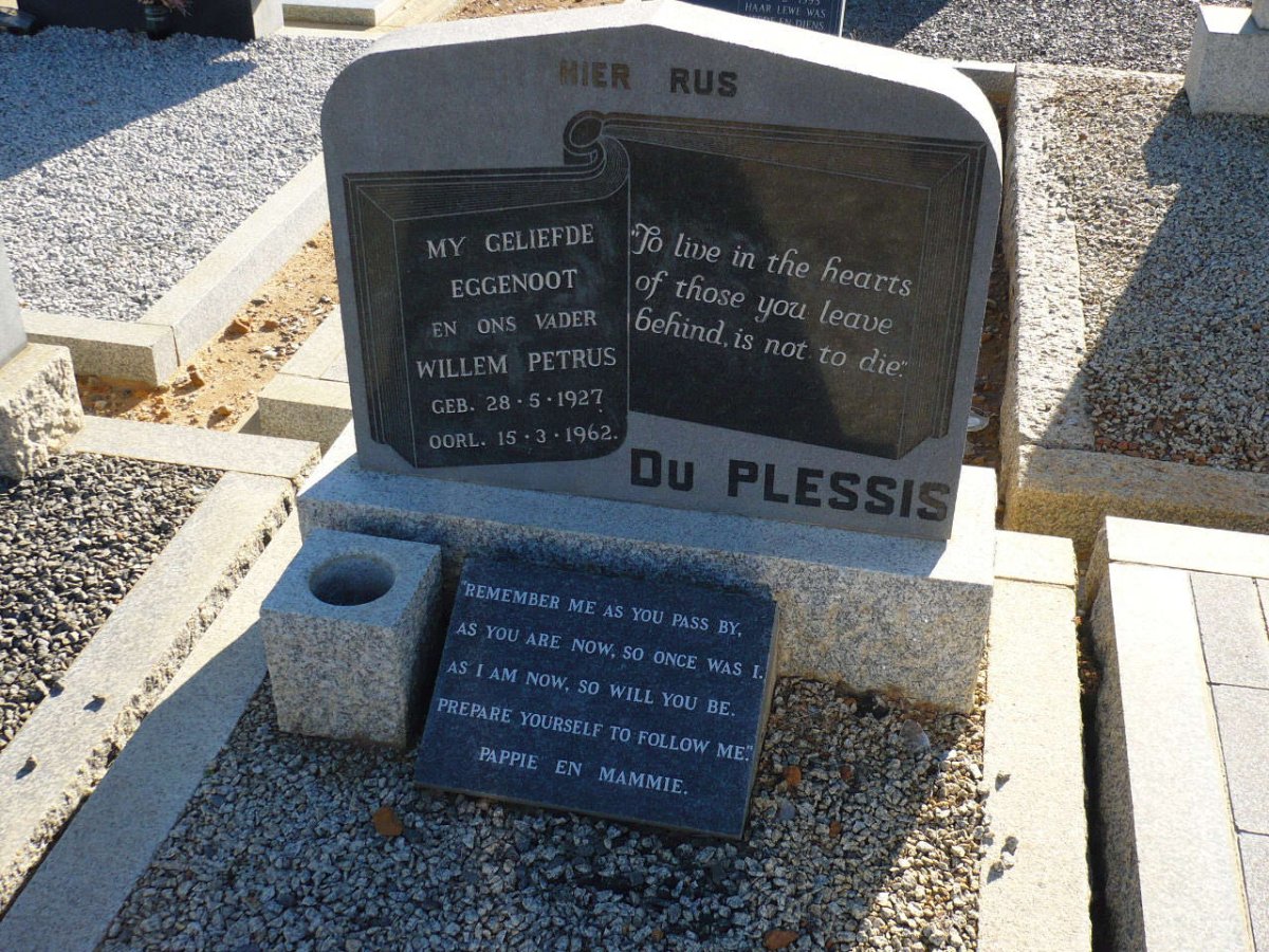 PLESSIS Willem Petrus, du 1927-1962