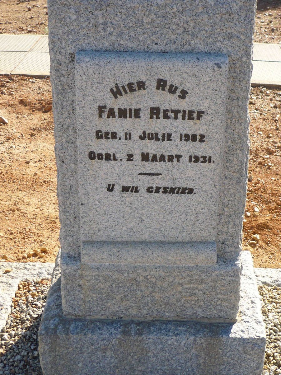 RETIEF Fanie 1??2-1931