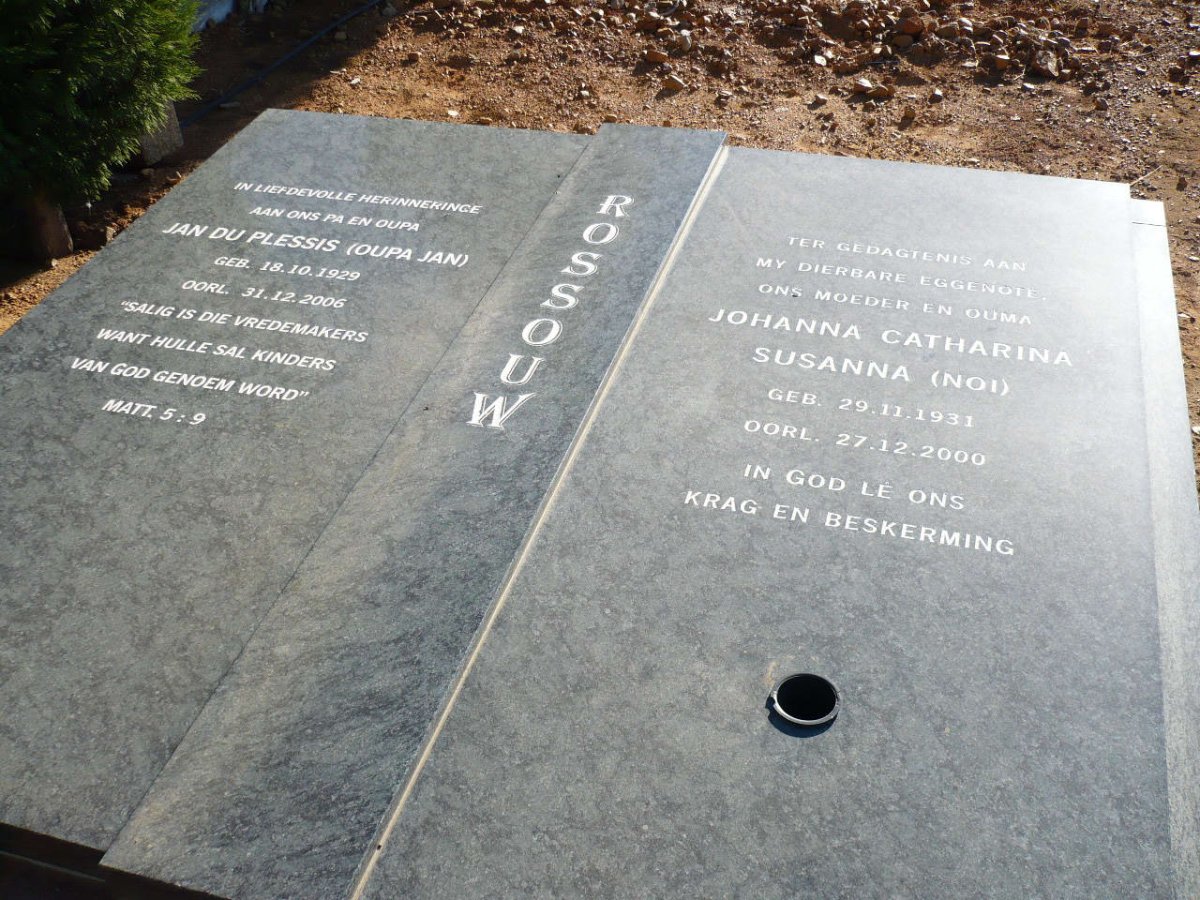 ROSSOUW Jan du Plessis 1929-2006 &amp; Johanna Catharina Susanna 1931-2000