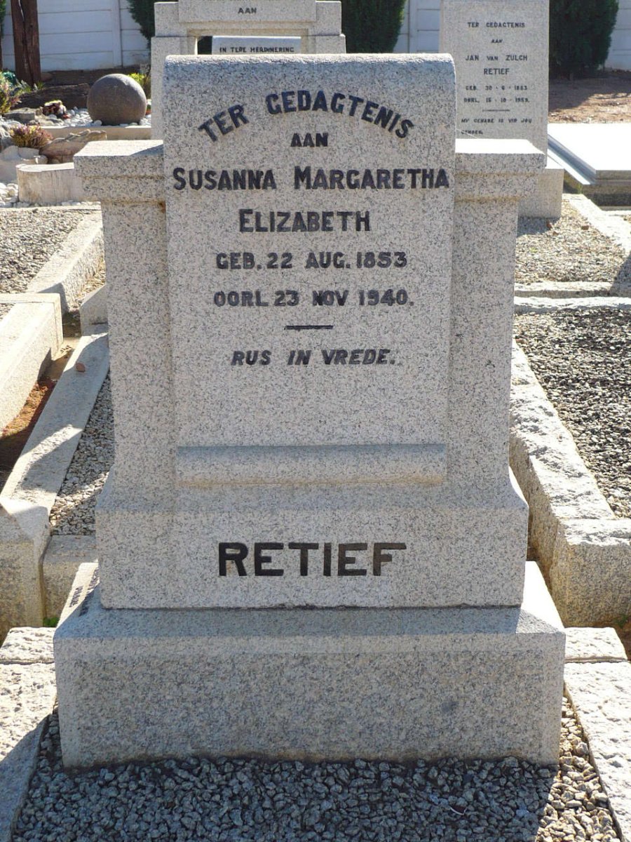 RETIEF Susanna Margaretha 1853-1940