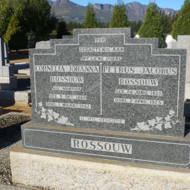 ROSSOUW Petrus Jacobus 1855-1925 &amp; Cornelia Johanna HAMMAN 1860-1942