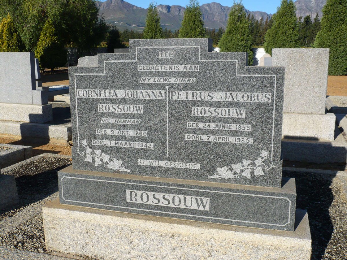 ROSSOUW Petrus Jacobus 1855-1925 &amp; Cornelia Johanna HAMMAN 1860-1942