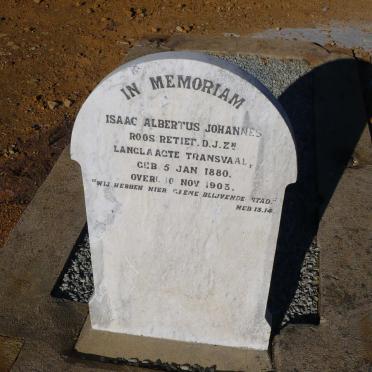 RETIEF Isaac Albertus Johannes Roos 1880-1903