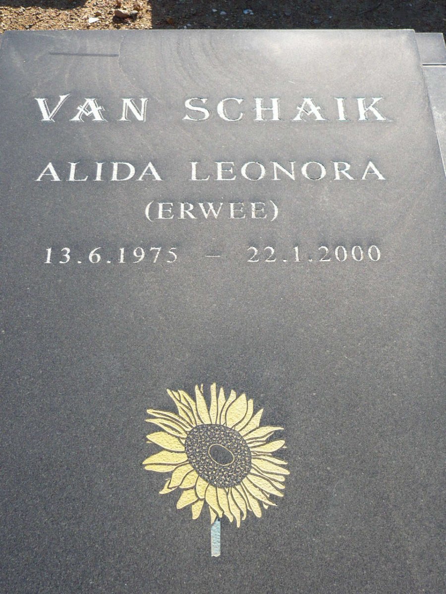 SCHAIK Alida Leonora, van nee ERWEE 1975-2000