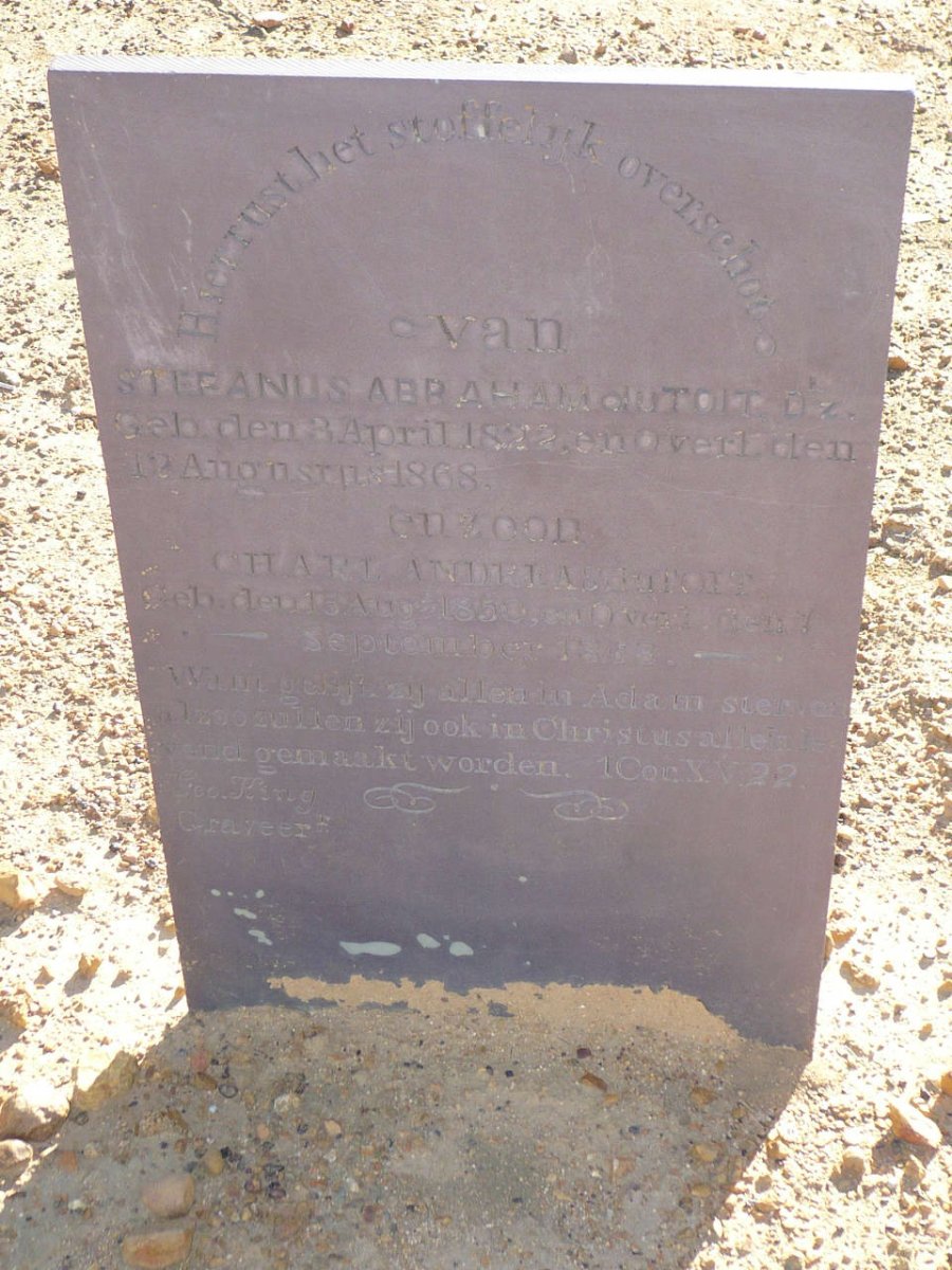 TOIT Stephanus Abraham, du 1822-1868 :: DU TOIT Charl Andreas 1850-1868