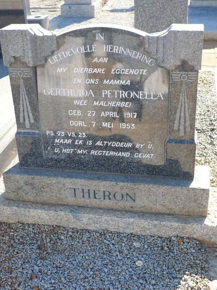 THERON Gertruida Petronella nee MALHERBE 1917-1953