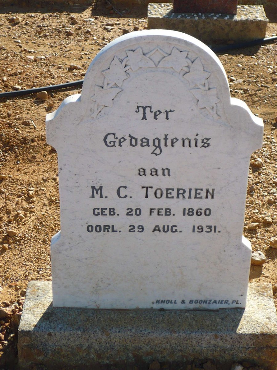 TOERIEN M.C. 1860-1931