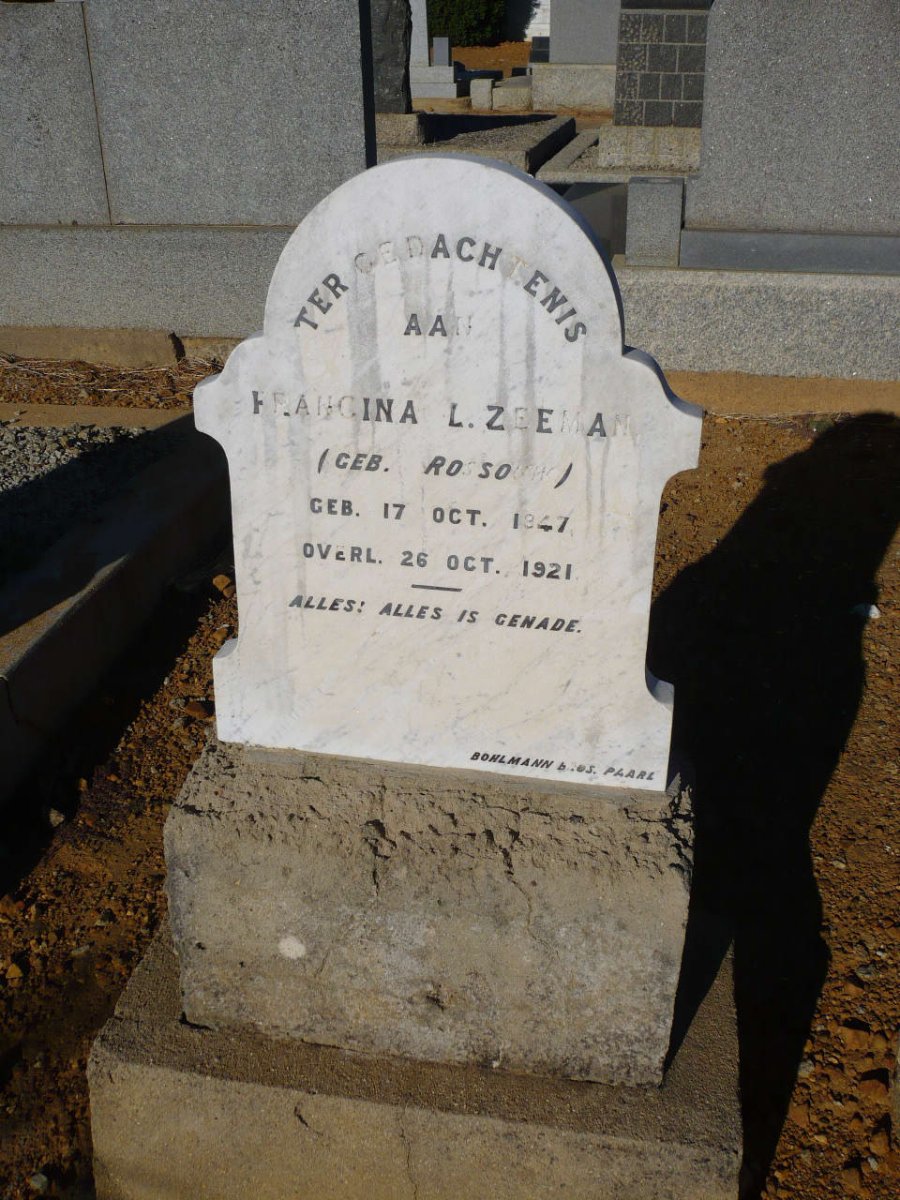 ZEEMAN Francina L. 1847-1921