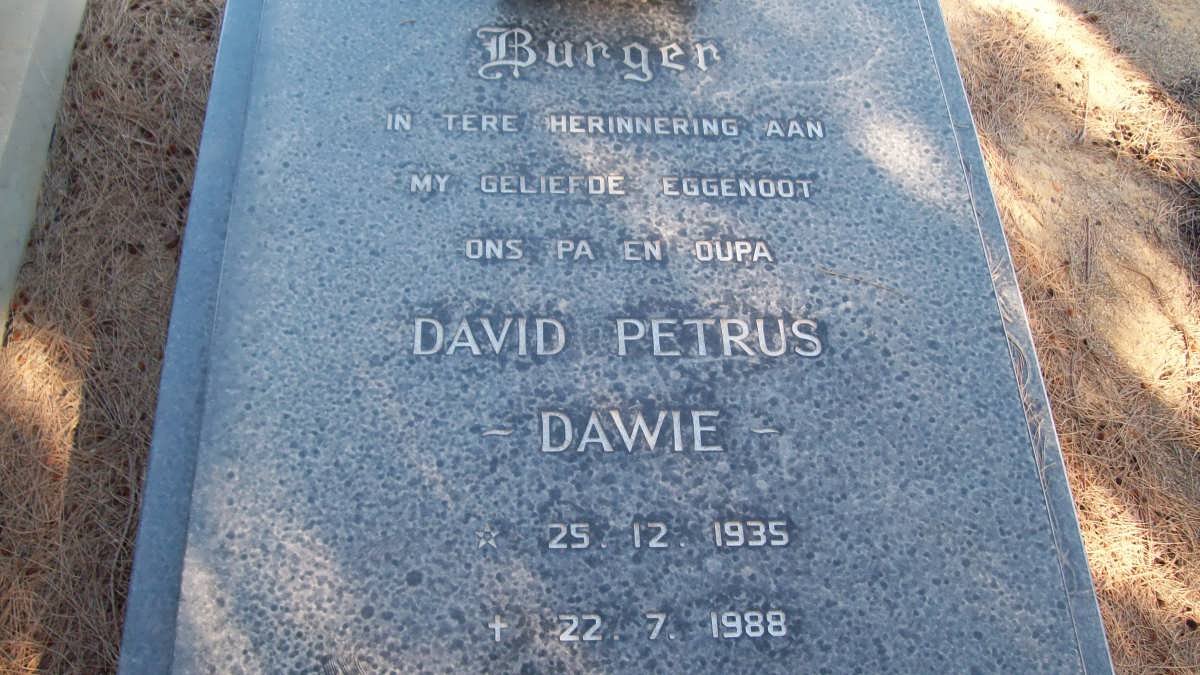 BURGER David Petrus 1935-1988