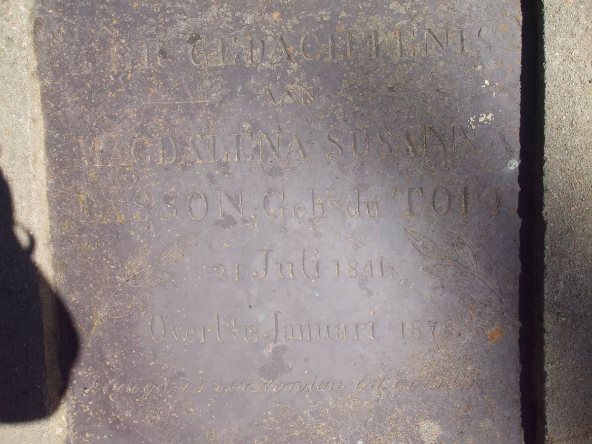 BASSON Magdalena Susanna nee DU TOIT 1841-1878