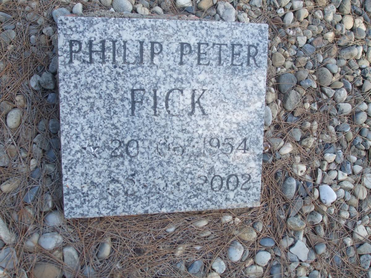 FICK Philip Peter 1954-2002