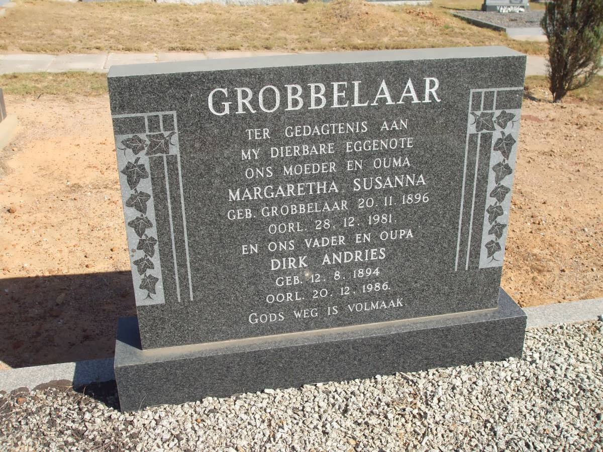 GROBBELAAR Dirk Andries 1894-1986 &amp; Margaretha Susanna GROBBELAAR 1896-1981