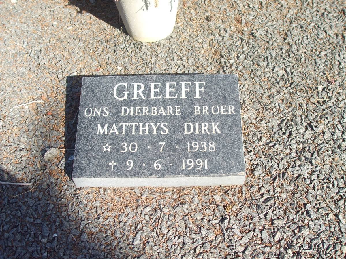 GREEFF Matthys Dirk 1938-1991