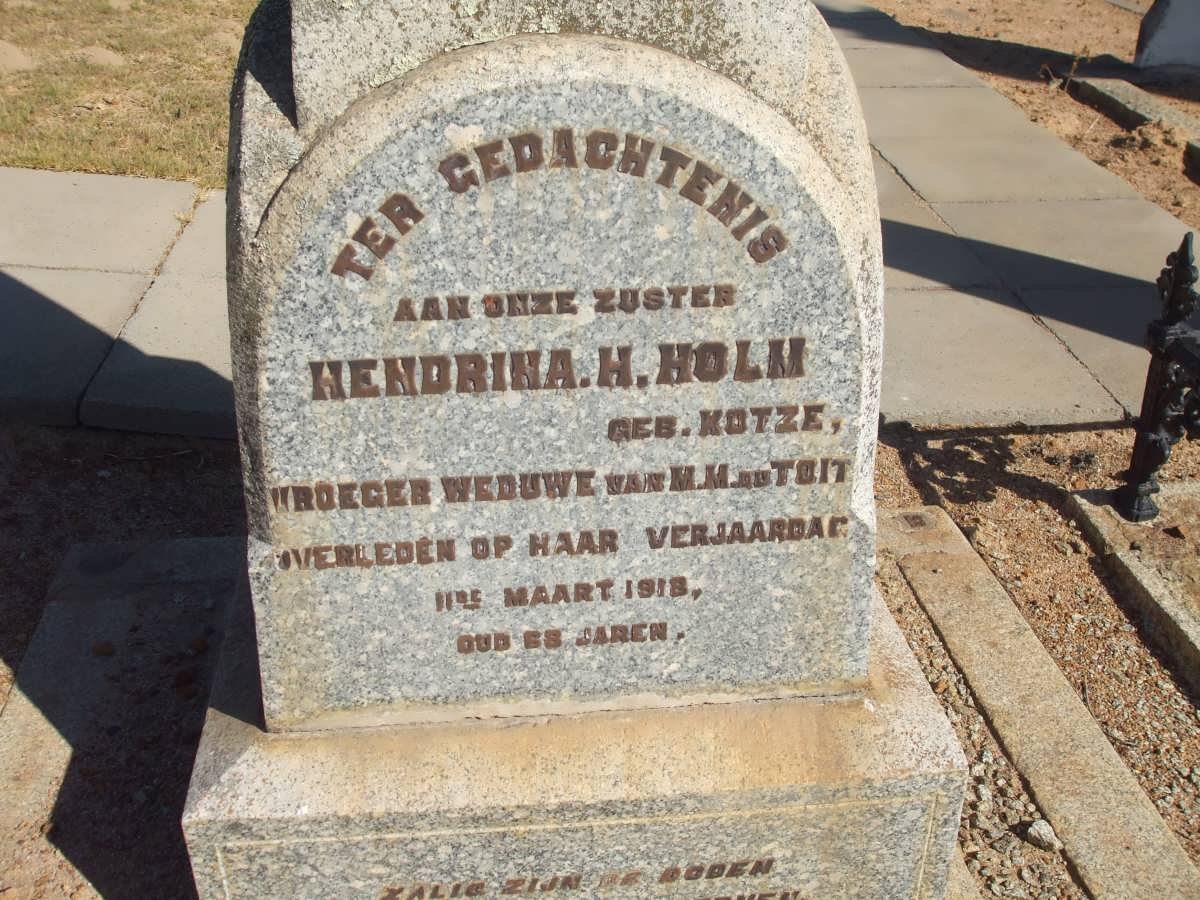 HOLM Hendrina H. nee KOTZE -1918