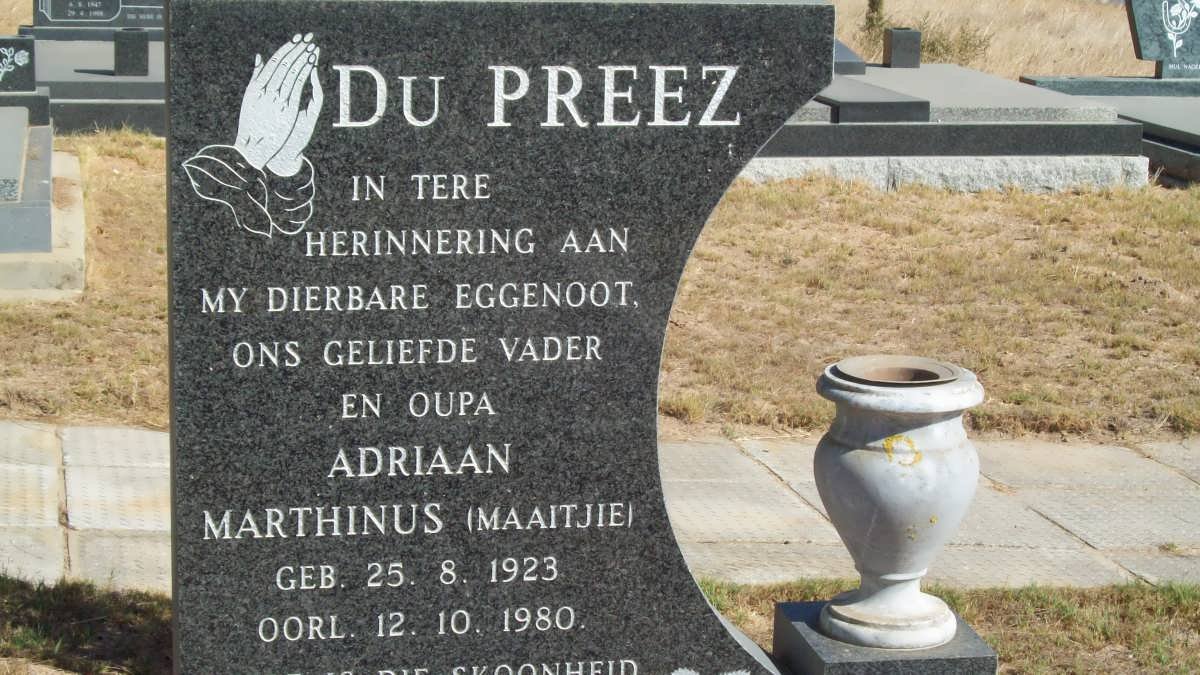 PREEZ Adriaan Marthinus, du 1923-1980