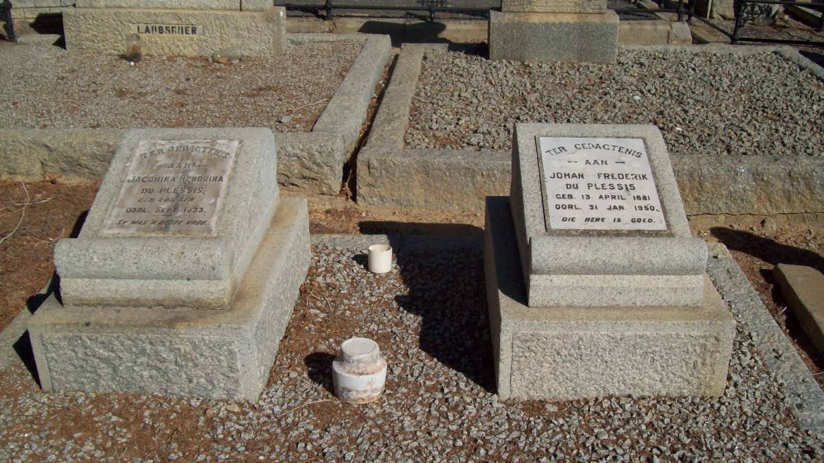 PLESSIS Johan Frederik, du 1881-1950 &amp; Jacomina Hendrina LOUBSER -1933