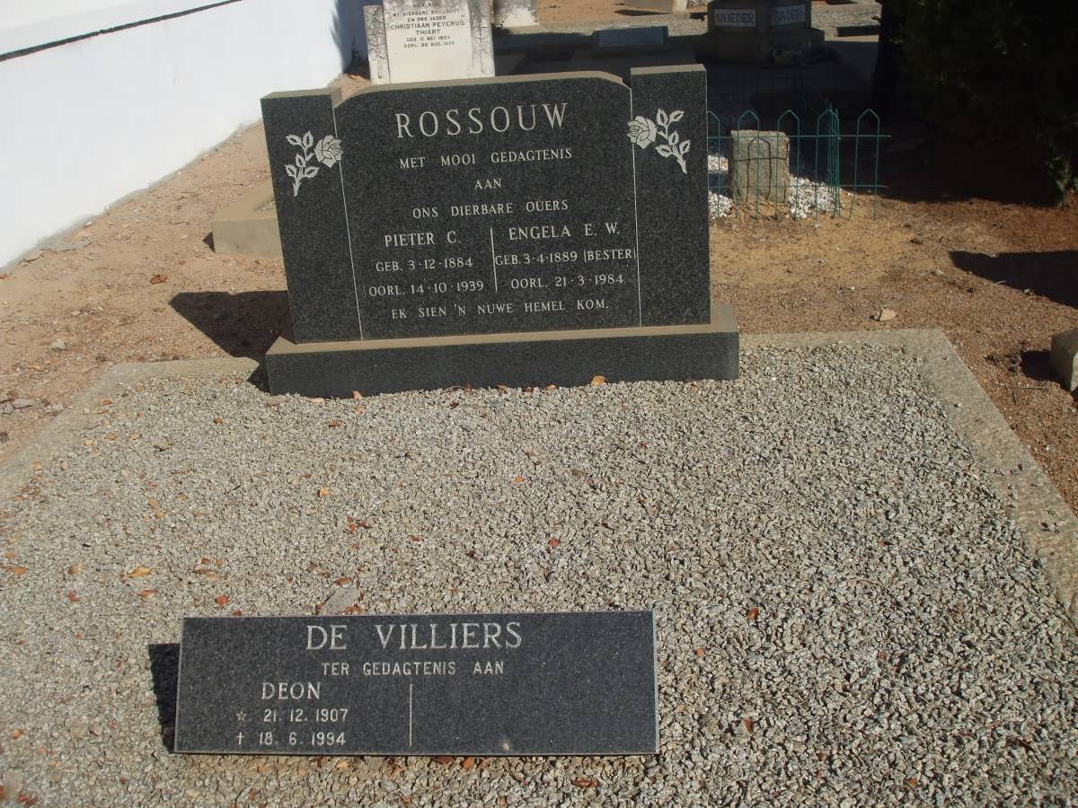 ROSSOUW Pieter C. 1884-1939 &amp; Engela E.W. BESTER 1889-1984 :: DE VILLIERS Deon 1907-1994