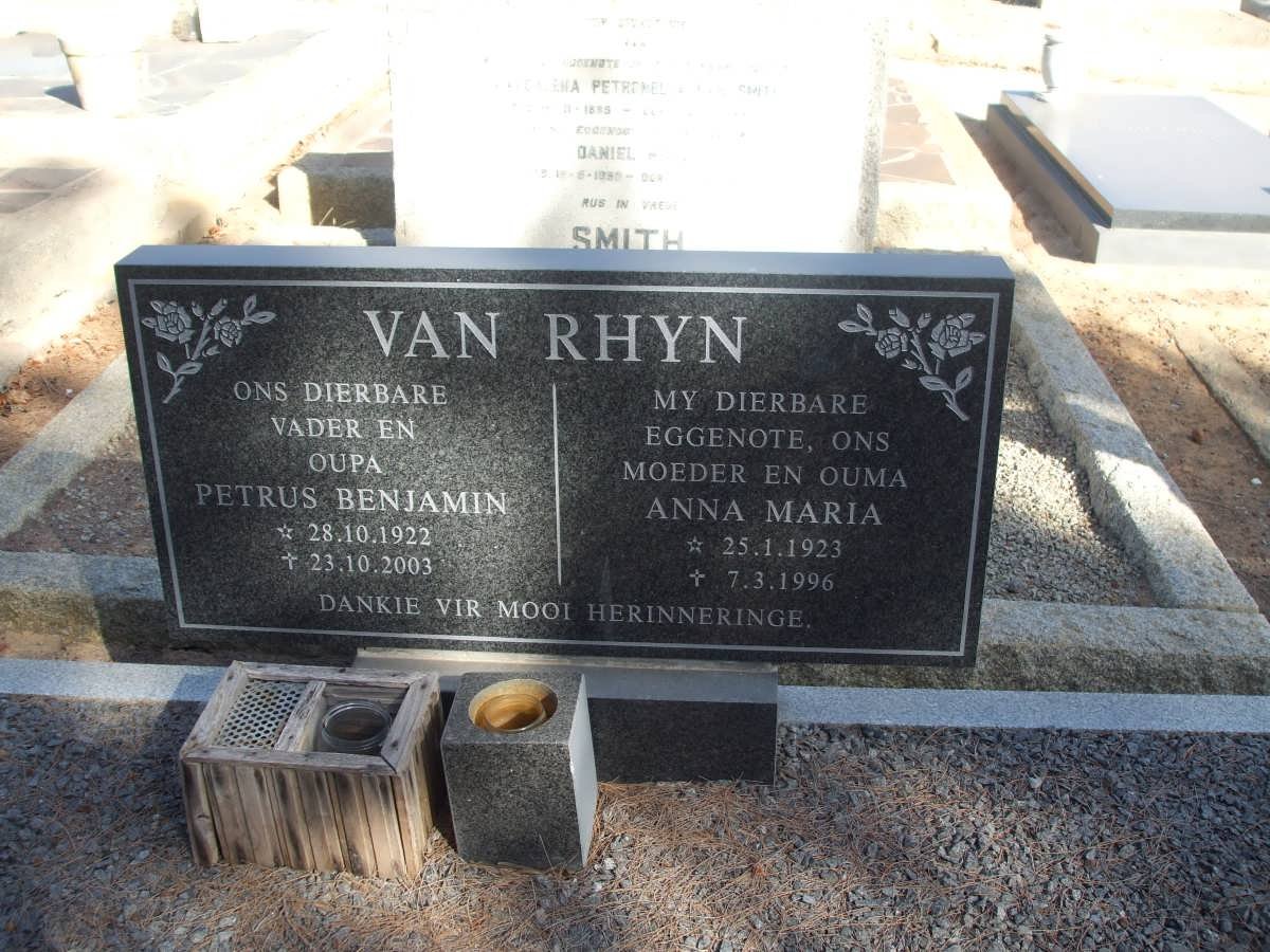 RHYN Petrus Benjamin, van 1922-2003 &amp; Anna Maria 1923-1996