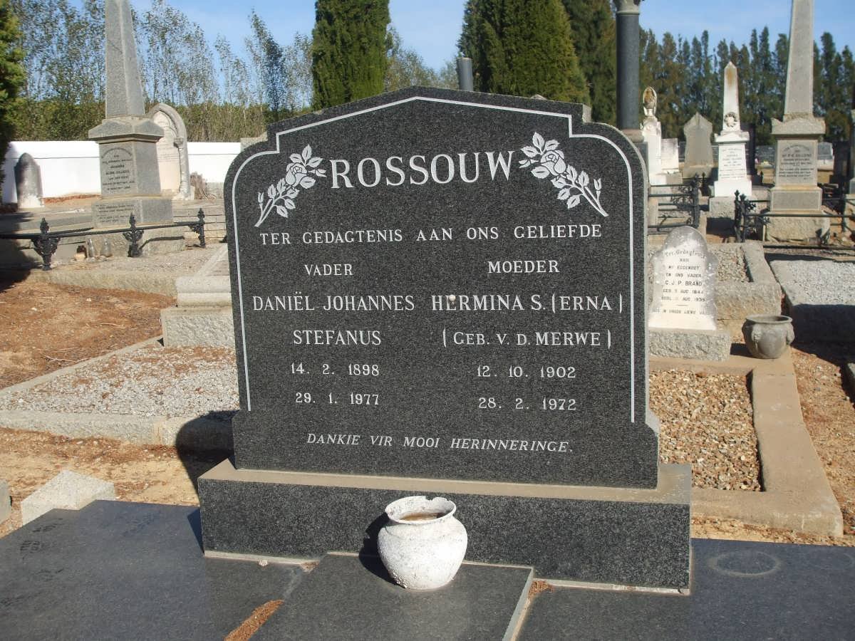 ROSSOUW Daniel Johannes Stefanus 1898-1977 &amp; Hermina S. V.D. MERWE 1902-1972