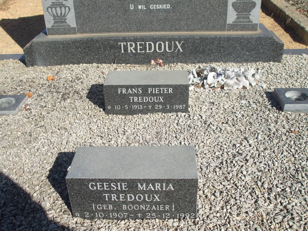 TREDOUX Frans Pieter 1913-1987 :: TREDOUX Geesie Maria BOONZAIER 1907-1992