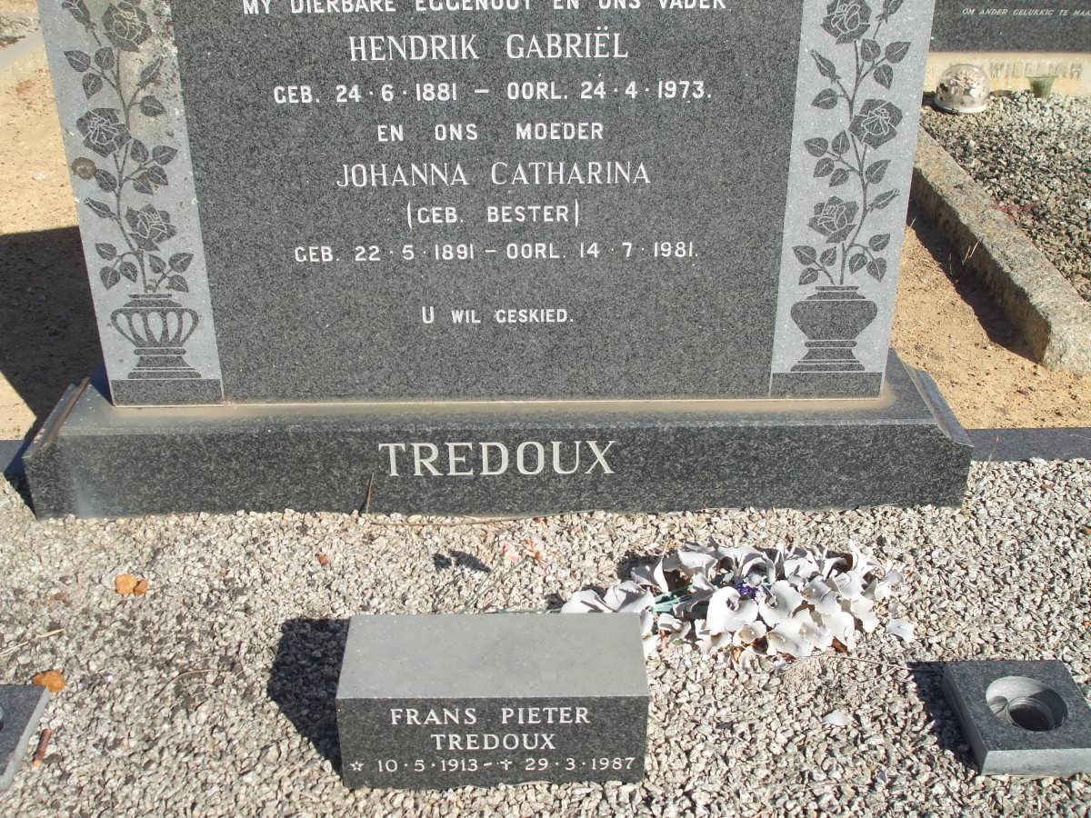 TREDOUX Hendrik Gabriel 1881-1973 &amp; Johanna Catharina BESTER 1891-1981
