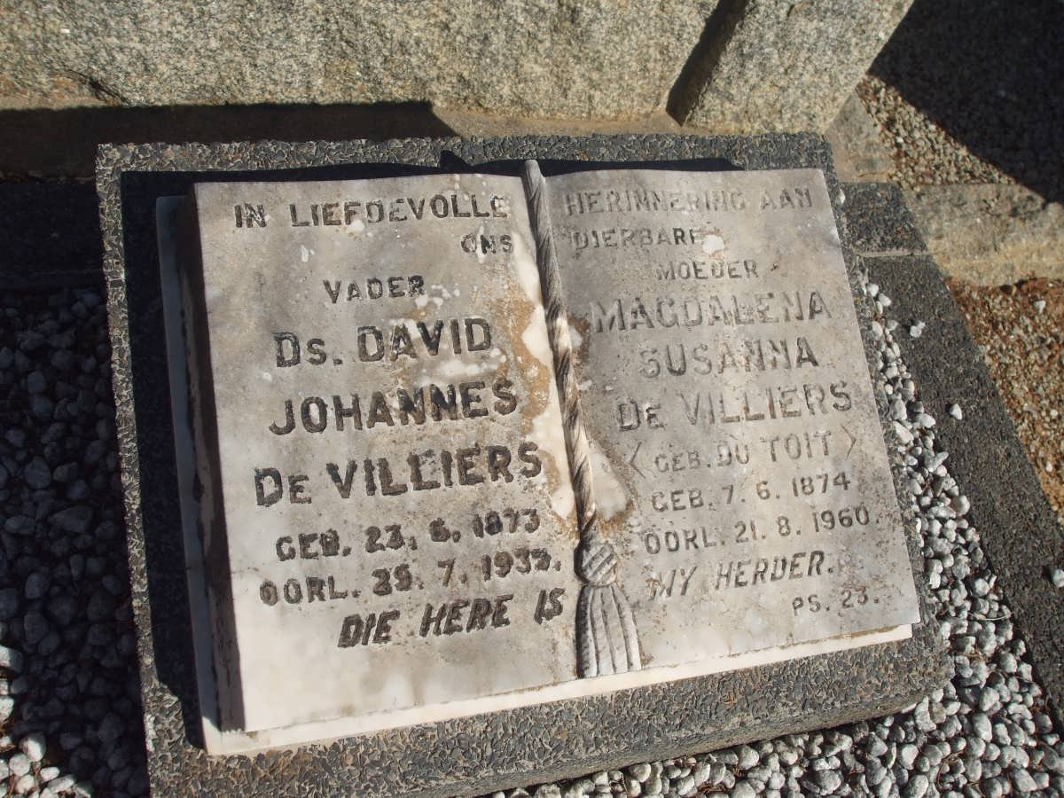 VILLIERS David, de 1873-1932 &amp; Magdalena Susanna DU TOIT 1874-1960