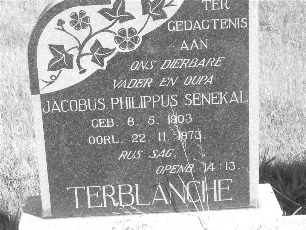 TERBLANCHE Jacobus Philippus Senekal 1903-1973